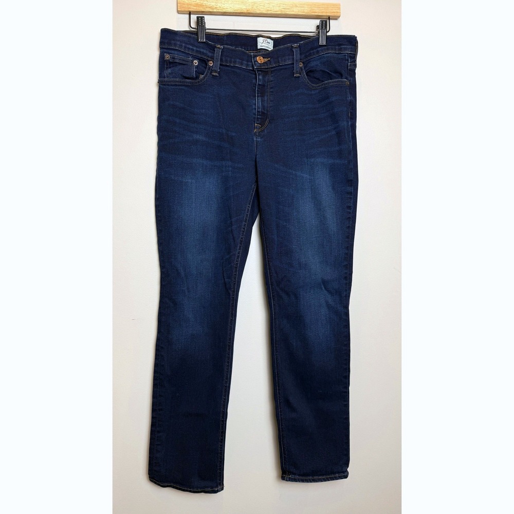 J. Crew Matchstick Jeans Dark Wash Denim Casual Straight Leg Womens 32 Stretch